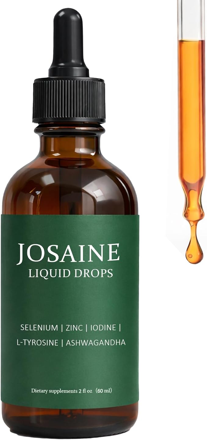 Josaine Thyroid Support Drops with Ashwagandha Selenium Zinc &amp Iodine Daily Wellness &amp Energy Support