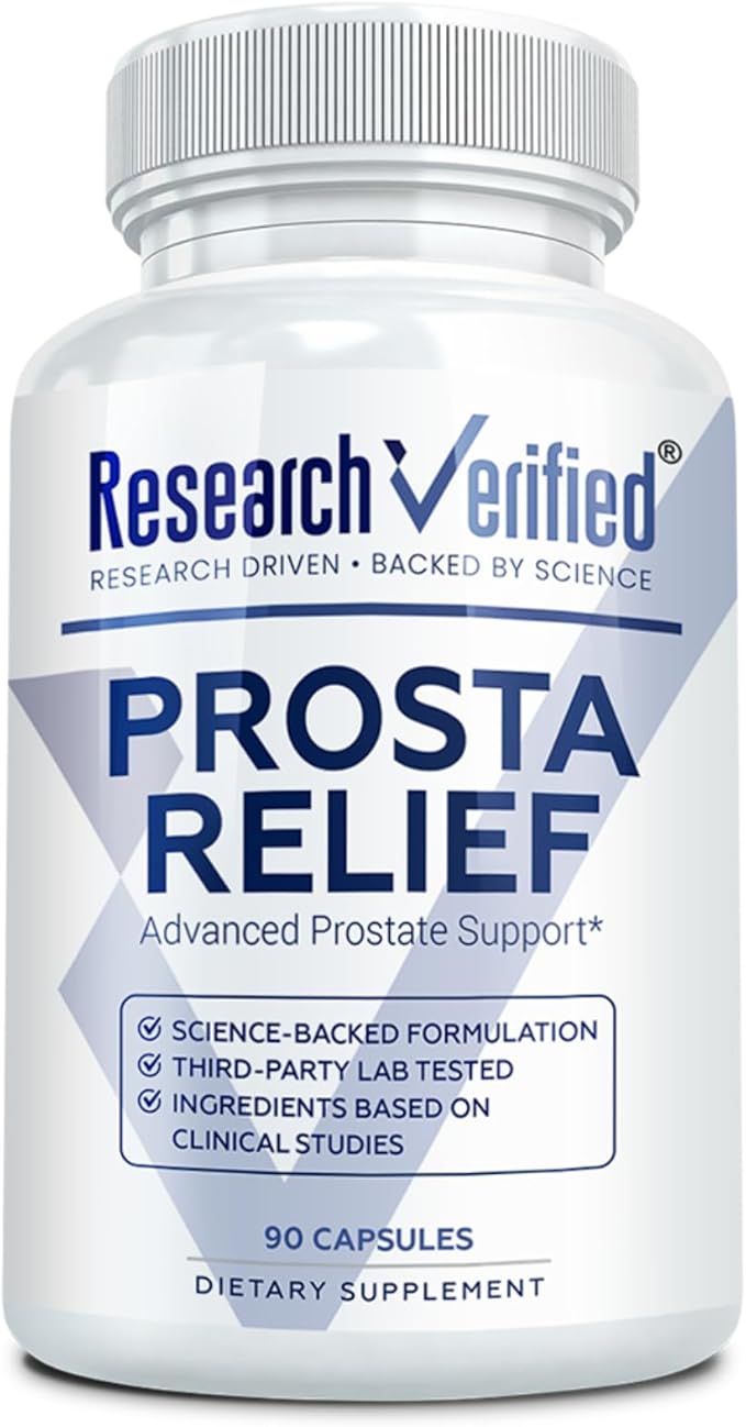 Research Verified Prosta Relief - Saw Palmetto and Bioperine - Prostate Health Bladder &amp Urinary Health Drive and Performance - Pure Natural 90 Capsules (Pack of 1)