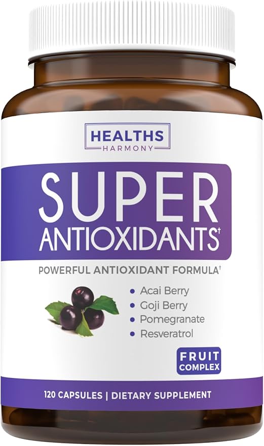 Antioxidants &amp Black Seed Oil (1-Month Supply) Super Antioxidant Supplement with Acai Berry Goji Berry Pomegranate &amp Trans Resveratrol (120 Capsules) &amp Black Seed Oil (Non-GMO &amp Vega