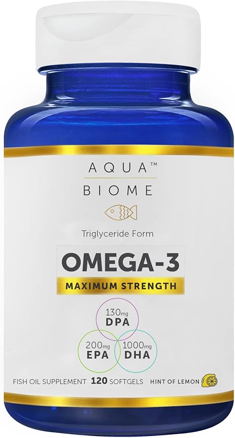 Enzymedica Aqua Biome Fish Oil Maximum Strength 120 Count
