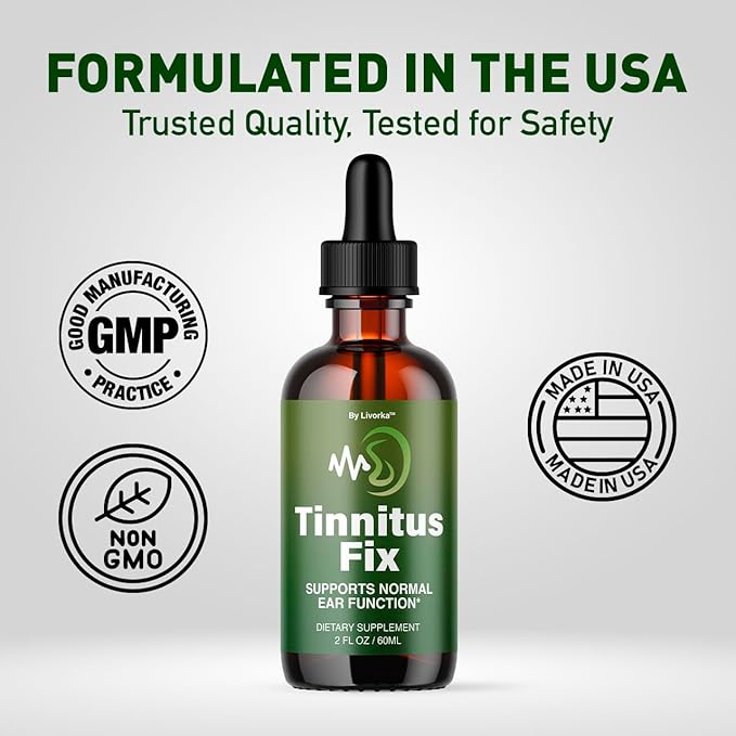 (3 Pack) TinnitusFix Drops - Official TinnitusFix Advanced Liquid Hearing Support Drop All Natural TinnitusFix Supplement Vitamins for Ear &amp Hearing Wellness Support Reviews 3 Bottles for 3 Mont