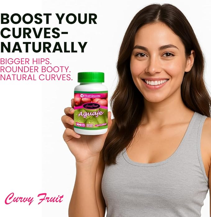Natural Curves &amp Hormonal Balance – Aguaje Pills for Women by CurvyFruit – Booty Hips &amp Bust Support – 100 Vegan Capsules – Menopause Relief – Made in Peru