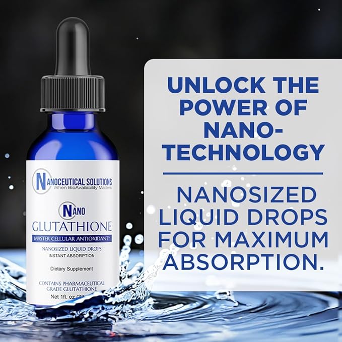 Nano Glutathione Drops by Nanoceutical Solutions Pharmaceutical Grade Liquid Supplement Ultra-Efficient Absorption Up to 8 Times Higher Than Glutathione Capsules | 30 Servings
