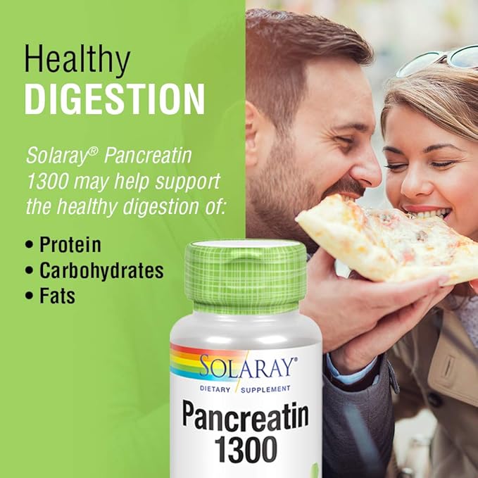 Pancreatin 1300 Solaray 90 Caps 2 Pack