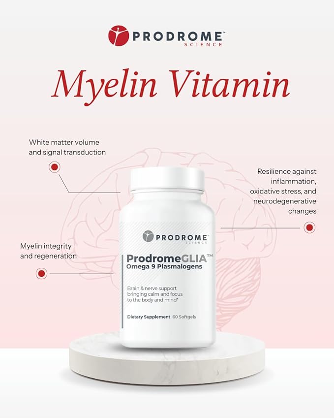 ProdromeGlia™ White Matter Plasmalogen Omega-9 Supplement for Brain and Cellular Health | Supports the Structural Composition of Myelin and Nervous System Membranes | 60 Softgels