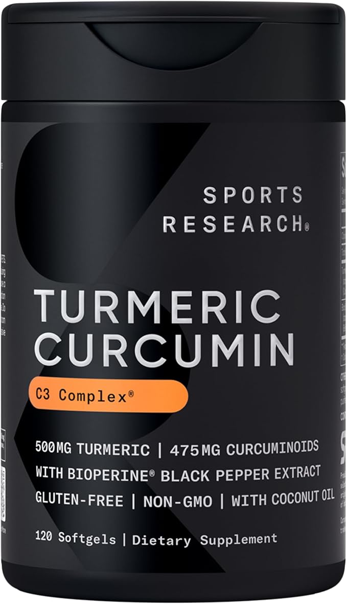 Sports Research® Multivitamins Pack - Berberine 500mg Supplement with Coconut Oil + Vitamin D 5000iu &amp Mk7 Vitamin K 100mcg + Turmeric Curcumin C3 Complex
