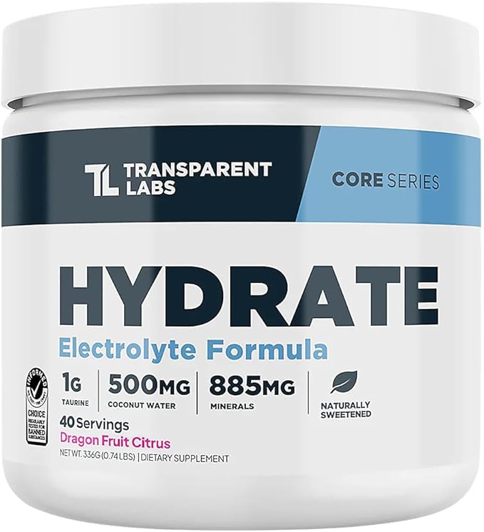 Transparent Labs Hydrate a Electrolyte Formula a Dragon Fruit Citrus (0.74 lbs./40 Servings)