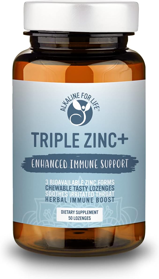 Triple Zinc Lozenges - 3 Forms of Bioavailable Zinc Glycinate Zinc Citrate Zinc Aspartate - Zinc Immune Support Supplement Echinacea Slippery Elm OPC Vitamin C Sucanat Honey