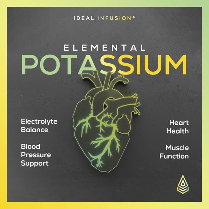 Potassium Citrate 1430mg - Heart &amp Kidney Health Electrolyte Balance Nerve Function - Elemental Potassium 500mg (240 Capsules) Vegan