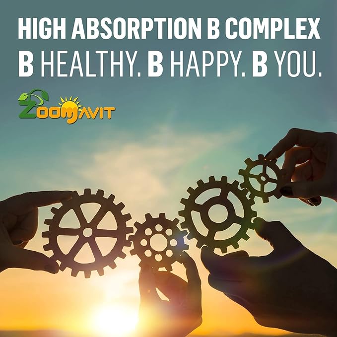 Vitamin B Complex Liquid Drops with Fast Absorption - Super B Liquid Complex Vitamins B2 B3 B5 B6 &amp B12 - Natural Energy Boost Mental Focus &amp Healthy Immune System