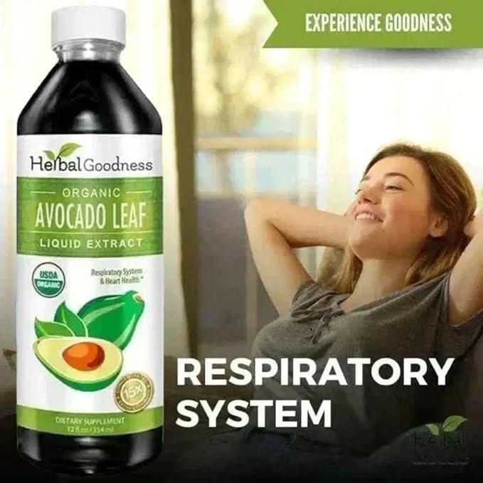 Herbal Goodness Avocado Leaf Extract Liquid Supplement - Probiotic Protein Gut Health Fiber Supplement Bone Health &amp Immune Support -12(12oz) btls (Pack of 12)