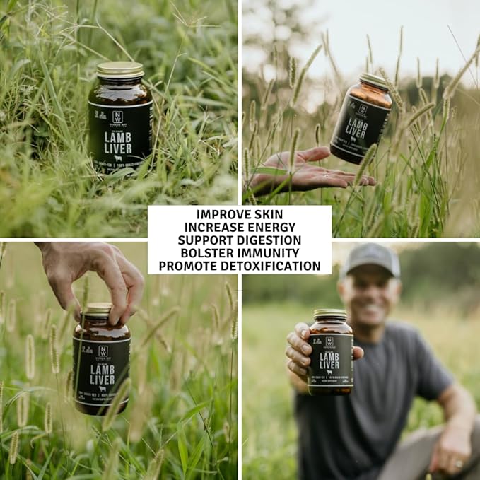 Lamb Liver Regeneratively Raised in New Zealand (180 Capsules) 100% Grass-Fed &amp 100% Grass-Finished 30 Day Supply at 6 Capsules Daily (Kosher Bovine Gelatin Capsules)