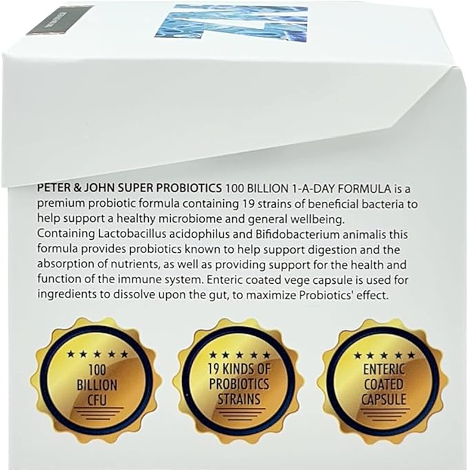 Peter John Super Probiotics 100 Billion 1-A-Day Formula 60 Capsules (3)
