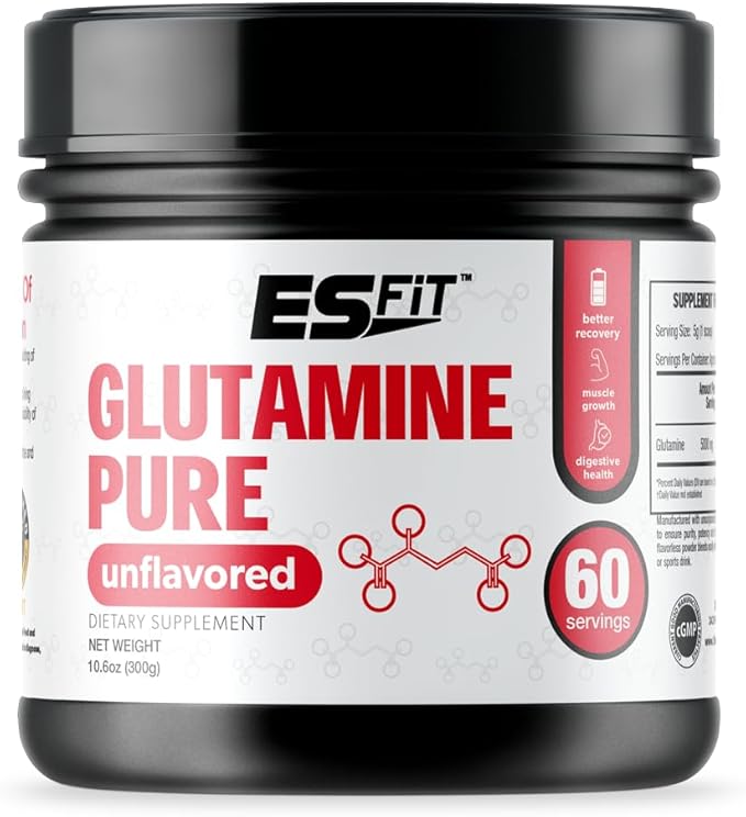 Glutamine Powder | 5000mg - 60 Servings | Post Workout Recovery Drink | No Artificial Colors or Flavors