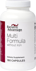 Bariatric Advantage Multi Formula without Iron High Potency Daily Multivitamin for Bariatric Surgery Patients with 22 Essential Vitamins and Nutrients - 180 Capsules