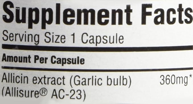 AlliUltra Capsules 360mg – 30 Count | High Strength Stabilized Allicin Garlic Supplement for Natural Immune Support Plant-Based Non-GMO Vegan Made in UK