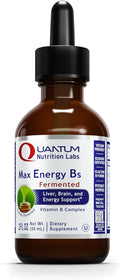 Quantum Nutrition Labs Max Energy B - Vitamin B Complex Liquid Drops Organic Supplement for Women and Men Vitamin B1 B2 B3 B5 B6 B12 - 2 Fl Oz
