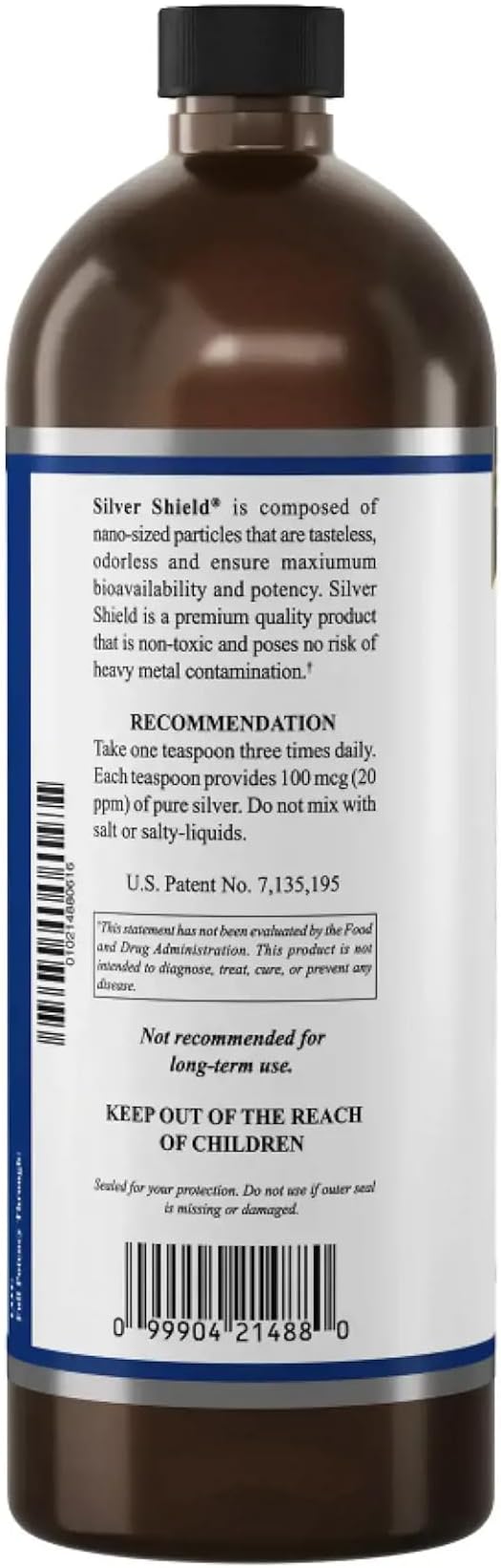 Nature's Sunshine Silver Shield Liquid 32 Fl Oz | Colloidal Silver Liquid with Aqua Sol Technology Provides Immune Support and Protection