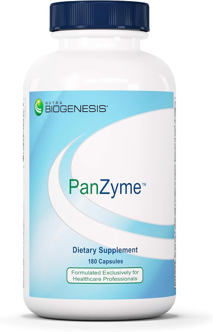 Nutra Biogenesis PanZyme - Betaine HCL with Pepsin Pancreatin Lipase and Protease Cellular Energy Nervous System and Metabolic Health Support - 180 Capsules