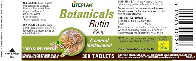 Lifeplan Rutin 60mg 300 Tablets