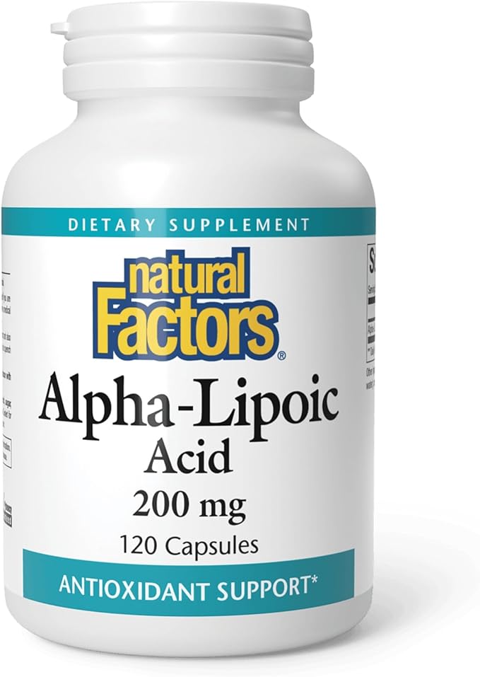 Natural Factors Alpha-Lipoic Acid 200 mg Antioxidant Support 120 Capsules