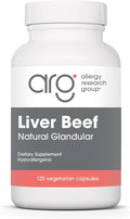 Allergy Research Group Beef Liver Supplement - Liver Function Support Grass-fed Beef Capsules 1000mg Glandular Vitamins - 125 Count