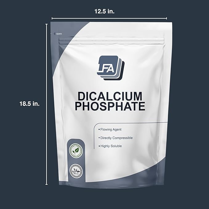 Dicalcium Phosphate Dihydrate DCPD Powder - 5 kg (11 lb) - Tablet &amp Capsule Flowing Agent - Food Anti-Caking Agent &amp Supplement Filler