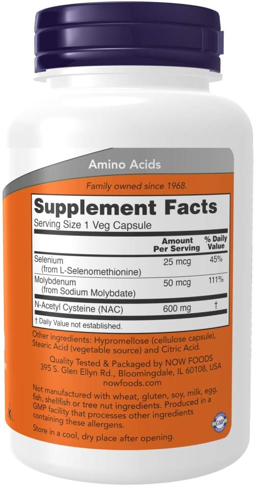 NOW Supplements Bromelain 2400 GDU/g - 500 mg Natural Proteolytic Enzyme* 120 Veg Capsules &amp Supplements NAC 600 mg with Selenium &amp Molybdenum 250 Veg Capsules