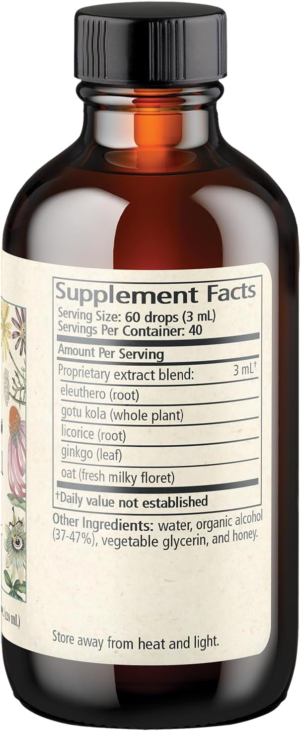 Wise Woman Herbals Adrenal Tonic Liquid Extract Herbal Adaptogen Blend with Eleuthero Ashwagandha &amp Licorice Supports Healthy Adrenal Function Energy Stamina Stress &amp Focus Non-GMO 4 F