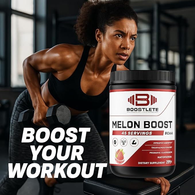Melon Boost BCAA – Watermelon Flavor – 45 Servings – Muscle Recovery &amp Strength Support – Glutamine &amp BCAA 2:1:1 Supplement – Dietary Powder for Fitness &amp Workout