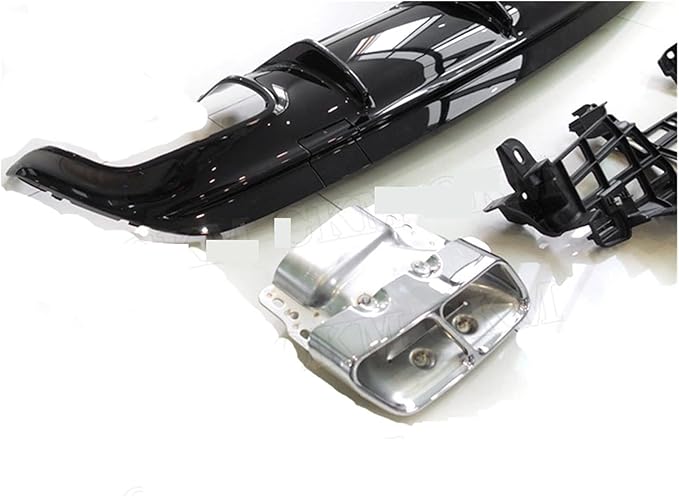 PP Rear Lip Diffuser with Exhaust Tips Compatible for Mercedes-Benz CLA Class W117 CLA260 CLA45 2013-2018 Bumper Skid Plate (Color : 2016-2018 Black)
