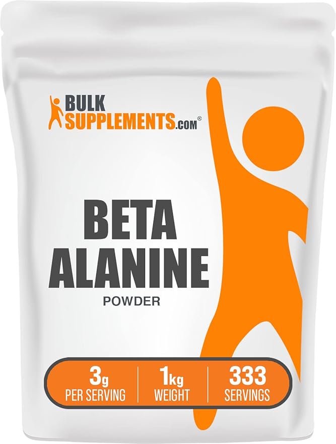 BulkSupplements.com Beta Alanine Powder - Beta-Alanine Supplement Pre-Workout Supplement - Unflavored &amp Gluten Free 3g per Serving 1kg (2.2 lbs) (Pack of 1)