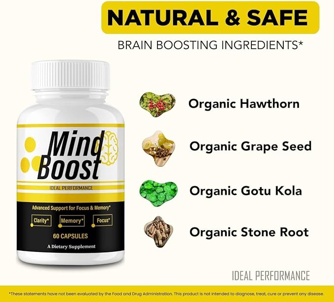 IDEAL PERFORMANCE Mind Boost Capsules MindBoost Pills Reviews (3 Pack)