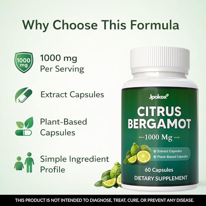 Citrus Bergamot | Citrus Bergamot 1000mg | 1000mg Per Serving | Supplement for Men &amp Women | (Pack 5)