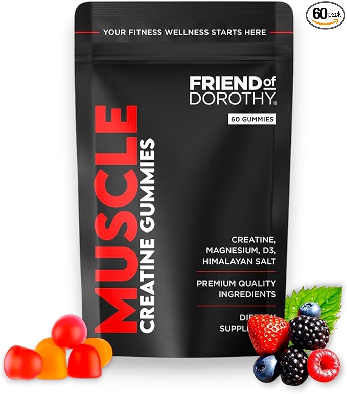 Creatine Gummies - Sugar Free - Chewable Creatine Monohydrate with Electrolytes Magnesium &amp Vitamin D3 - Hydration &amp Recovery Support Gym &amp Workout Supplement - 60 Gummies