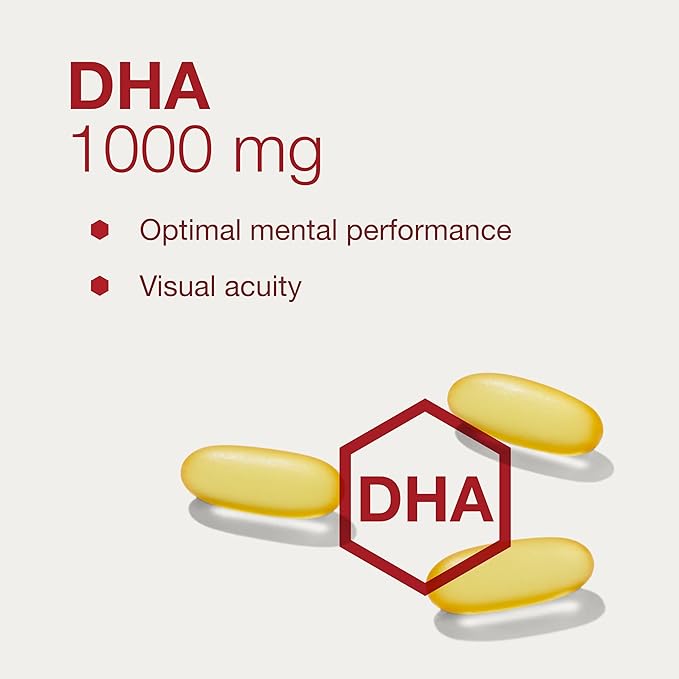 PROTOCOL FOR LIFE BALANCE DHA-1000 Extra Strength - DHA 1000mg - Fish Oil Supplement - Brain Health &amp Support* - Easy Digestion - Non-GMO &amp Halal - 90 Softgels