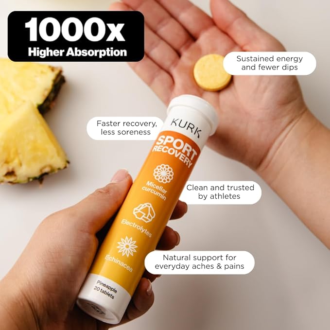 High Strength Liquid Curcumin Oil from Turmeric (Vanilla 1 Fl Oz) Sport Electrolyte Tablets (Pineapple 20 Tabs) and Vitamin D3 K2 Oral Spray Bundle