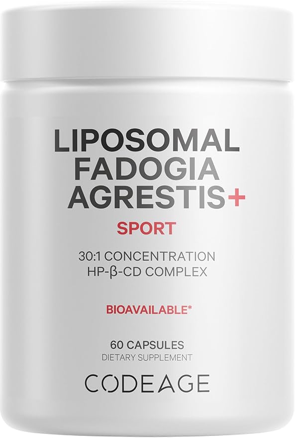 Codeage Liposomal Fadogia Agrestis 600mg Supplement - Fadogia Agrestis 30:1 Extract Vitamin D3 Zinc Fenugreek BioPerine Black Pepper - 2-Month Supply - Liposomal Delivery - Non-GMO 60 Capsules