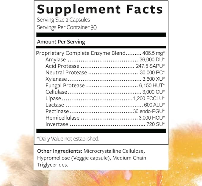 Clean Digest Plus Digestive Enzymes for Bloating Relief - Full Spectrum Enzyme Blend for Comfortable Digestion Gas Relief 60 Capsules