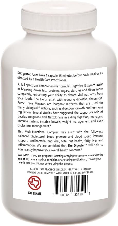Digester Complex - Improve Digestion with Natural Digestive Enzymes Veggie Capsules