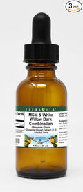 MSM &amp White Willow Bark Combination Glycerite Liquid Extract (1:5) - Chocolate Flavored (1 oz ZIN: 522755) - 3 Pack
