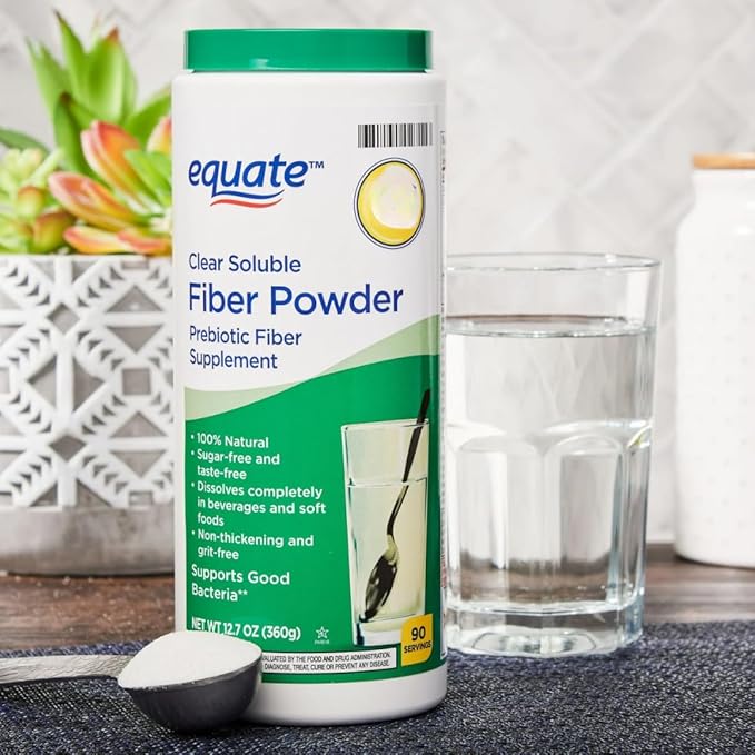 Equate Clear Soluble Fiber Powder Prebiotic Supplement 12.7 oz 90 Servings Sticker