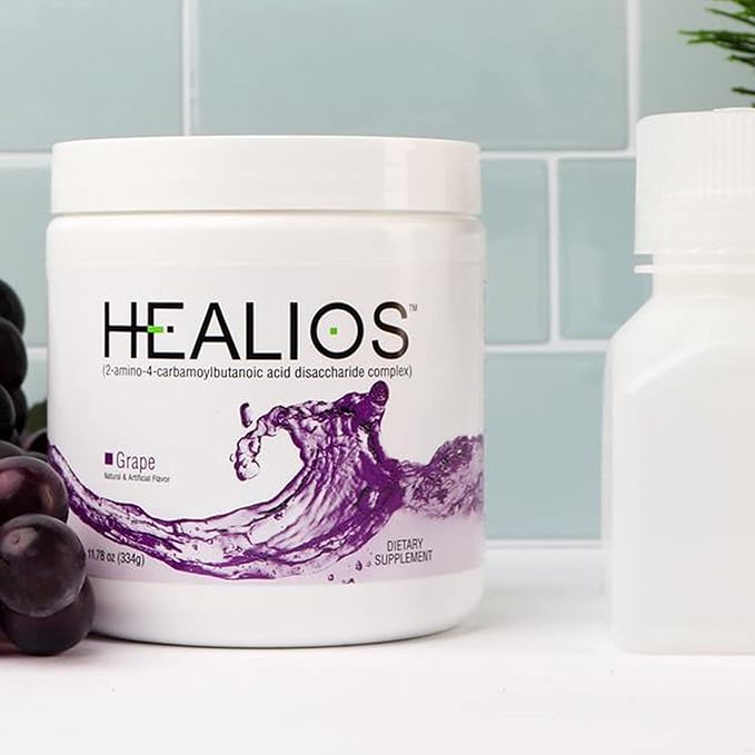 Healios Grape Flavor Oral Health and Dietary Supplement Powder Form Naturally Sourced L-Glutamine Trehalose L-Arginine 11.64 Ounces