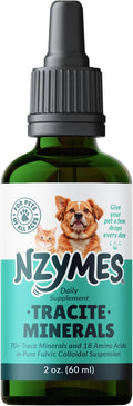 Nzymes® Tracite Minerals for Pets - Fulvic Acid Humic Acid and Iron-Based Trace Mineral Drops and Amino Acids for ATP Energy and Digestive Health - Made in The USA
