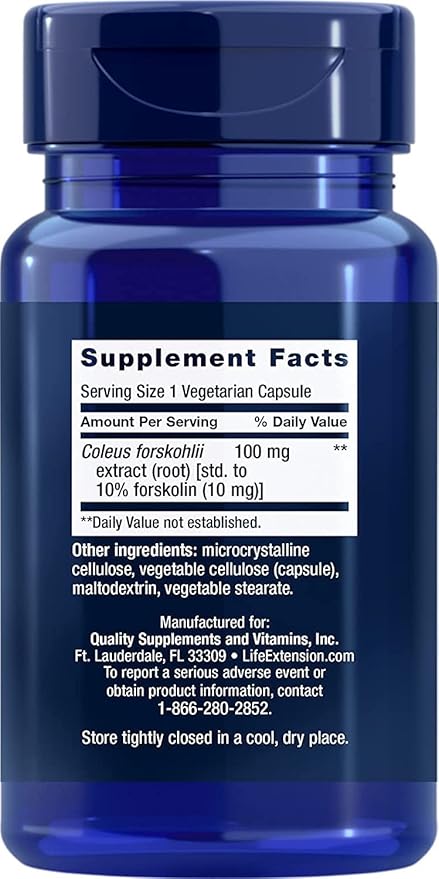 Life Extension Forskolin 10 mg 60 Vegetarian Capsules (Pack of 2)