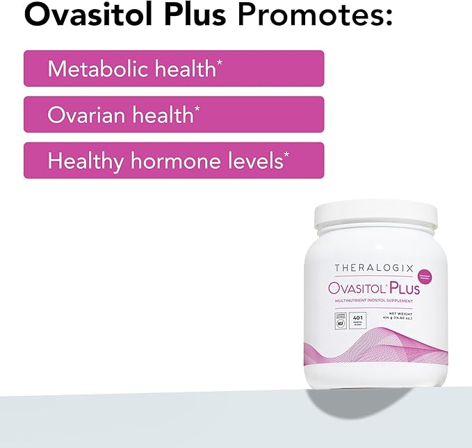 Theralogix Ovasitol Plus Canister Metabolic Health Supplement - Myo-Inositol &amp D-Chiro Inositol+Chromium Picolinate+Alpha-lactalbumin &amp Vitamin D