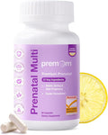Premom Prenatal Vitamins for Women 27-in-1 Womens Prenatal Multivitamin &amp Mineral Supplement Pregnancy Essentials 680mcg 5-MTHF Methylfolate 225mg Choline &amp Iron 60 Veggie Capsules Lemo