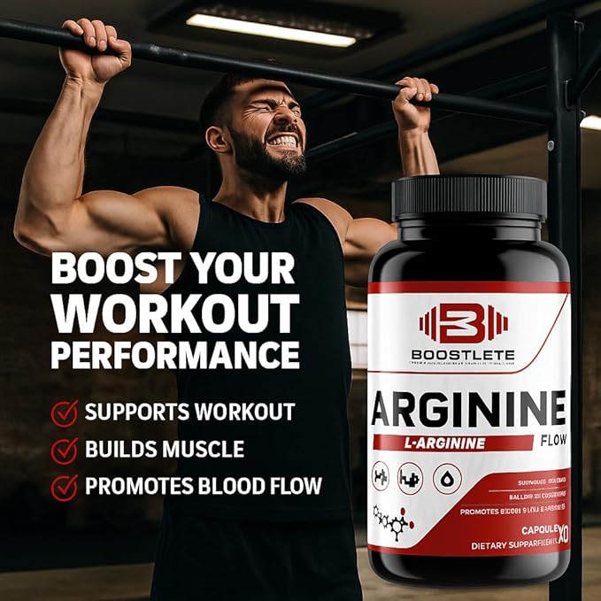 Arginine Flow – L-Arginine with Citrulline AKG &amp Beta Alanine – Nitric Oxide Support for Muscle Pump Circulation and Endurance – 60 Capsules