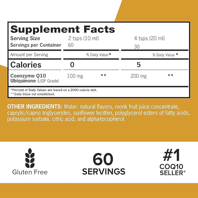 Qunol Liquid CoQ10 100mg Superior Absorption Natural Supplement Form of Coenzyme Q10 Antioxidant for Heart Health Orange Pineapple Flavored 60 Servings 20.3 oz Bottle
