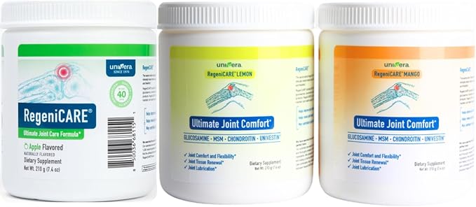 RegeniCARE Canister Joint Support Trio: Green Apple Mango &amp Lemon - Powerful Joint Health Supplement Bundle